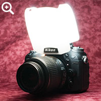 フラッシュディフューザー「クリップオン・ソフトライト・スクリーン」装着状態 - Nikon D7100