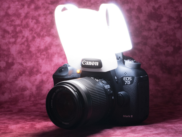 Canon EOS 7D Mark II ストロボディフューザー装着状態１